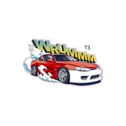 Abtibild Masina „Wrumm” T3 – autocolant ORACAL, 15 x 9,5 cm