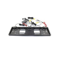 Suport numar auto cu camera marsarier si 2 senzori parcare 12V, afisaj distanta