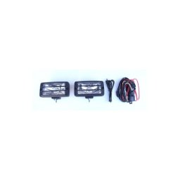 Set 2 proiectoare auto albe 12V H3 55W cu cablaj complet FLEX (LA1023+HAL109)