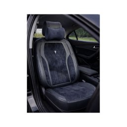 Set huse scaune auto universale 9D premium, piele ecologica si alcantara, negru