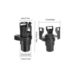 Suport pahar auto multifunctional rotativ 360° cu baza ajustabila, AC2380