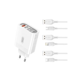 Incarcator priza 4x USB cu Quick Charge 3.0 si cablu Lightning, XO-L100A