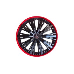 Set 4 capace roti Evo 16 inch, negru-rosu, pentru jante otel (WM4-1RD-16)