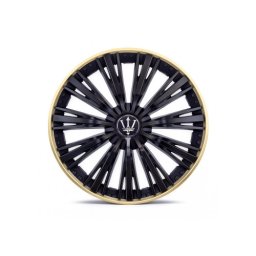 Set 4 capace roti Evo 16 inch negru-auriu, pentru jante din otel (WM4-1GL-16)