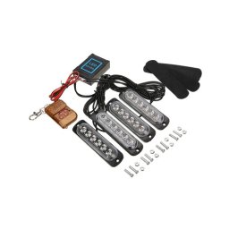 Lampa LED stroboscopica profesionala 12V, 6 LED, cu telecomanda, IP65 (HH-ZW64)
