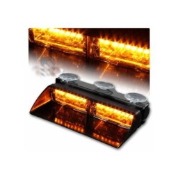 Lampa LED stroboscopica 48W pentru parbriz, 12V, portocalie, 18 moduri (S2)