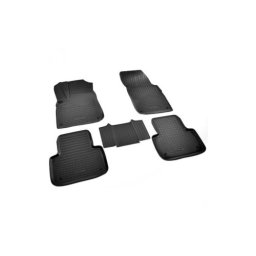 Covorase auto cauciuc tip tavita pentru Audi Q7 II (2015–2024), set 4 bucati, negru