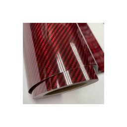 Rola folie carbon rosu 9D Premium 1,5 x 16,8 m pentru colantare auto