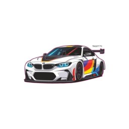 Abtibild masina sport colorata din Oracal, 15 x 9,5 cm (TAG 077/T3)