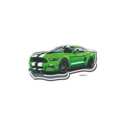 Abtibild masina de curse verde 15x9,5 cm, autocolant Oracal (TAG 083/T3)