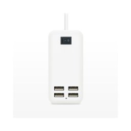 Incarcator de retea cu 4 porturi USB 15W (3A), cablu 1.5 m, cu switch MIV
