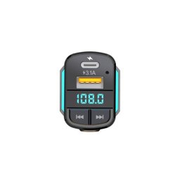 Modulator FM auto Bluetooth 5.3 cu încarcare USB-C, micro USB si Lightning FMT-32BT