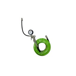 Furtun pentru umflat roti camion 15 m, cu pistol si manometru, verde