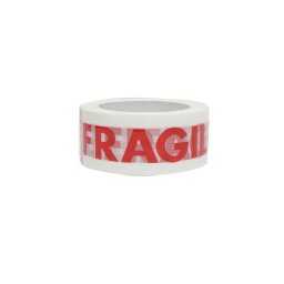 Banda adeziva de ambalare „Fragil” 50 mm x 130 m, rosu pe alb (DISBY16F)