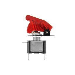 Buton cu protectie si LED rosu 12V, 20A pentru auto si panouri (Cod 01150)