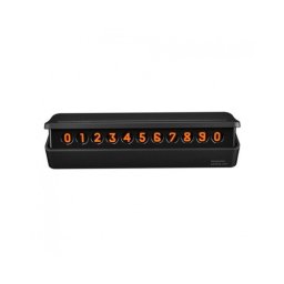 Suport numar telefon auto retractabil pentru bord, negru cu cifre portocalii