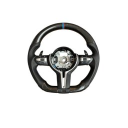 Volan sport BMW piele si carbon, cu padele, pentru Seria 1-4 F si X3/X5 (OCH-10)