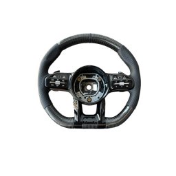 Volan sport Mercedes 2010-2021, piele perforata & carbon, cu padele (OCH-14)
