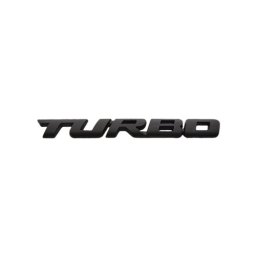 Emblema auto metalica TURBO, negru, 13 x 1,8 cm (JS-13)