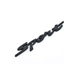 Emblema metalica auto „SPORT” neagra, 12.8 x 2.1 cm (Cod JS-15)