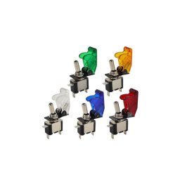 Buton ON/OFF cu LED 12V/24V, 20A, montaj 12 mm, culori diverse (TLB036)