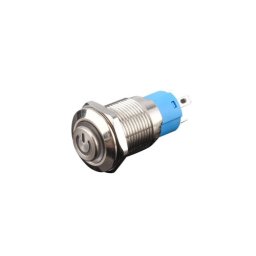 Buton metalic din aluminiu 12V, 12 mm, tip push, Cod TLB93