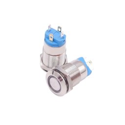 Buton din aluminiu 12V, 12 mm, pentru montaj in panou – TLB93A