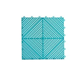 Pardoseala modulara ventilata din PP 40x40x1,8 cm pentru garaj, trafic intens, verde turcoaz
