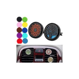 Difuzor auto aromaterapie cu clips pentru grila de ventilatie, inox, 10 discuri