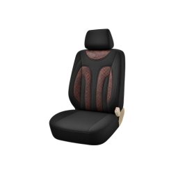 Set huse scaun auto universale fata 1+1, negru cu rosu, cu tetiere