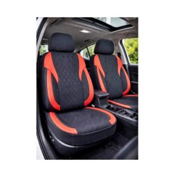 Huse scaune auto universale XL Premium fractionate pentru SUV si limuzine, negru-rosu