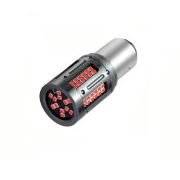Set 2 becuri LED BA15S rosu 1000 lm, Canbus, 12–24V, 84 SMD, 25W (HH004)