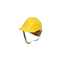 Casca de protectie ventilata, reglabila 51–63 cm, galbena, cu curea sub barbie