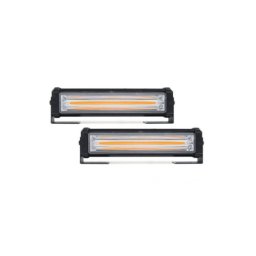 Set 2 lampi LED stroboscopice de avertizare galbene 12V, cu controler, IP65 (HAL277)