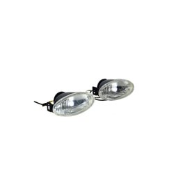 Set 2 proiectoare ceata oval 12V 55W, lentila alba, cu kit montaj