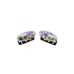 Set 2 proiectoare ceata auto 12V 55W cu lentila multicolora, Cod 777