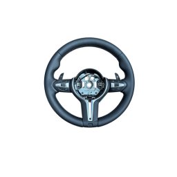 Volan sport din piele cu padele, compatibil BMW Seria 5 E60/E61 si Seria 6 E63/E64