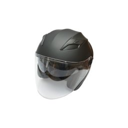 Casca moto jet urbana neagra cu viziera transparenta si ochelari soare, marimea L