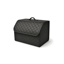 Organizator portbagaj auto premium din piele ecologica, negru, 40x30x30 cm
