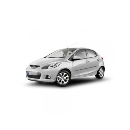 Set 4 bandouri protectie usi pentru Mazda 2 hatchback 2007–2010, negru satinat