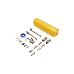 Set 20 accesorii pentru compresor aer cu furtun spiralat si cuple rapide universale