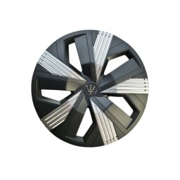 Set 4 capace roti Evo 16 inch negru-argintiu pentru jante din otel, OEM