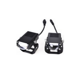 Set 2 proiectoare LED cu lupa 15W pentru grila, lumina alba/galbena, 12-24V