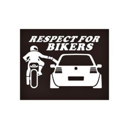 Abtibild auto moto „Respect For Bikers” 13x8 cm, rezistent UV/apa, XL-19