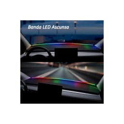Banda LED pentru parbriz RGB digital Magic Light 150 cm, control din aplicatie