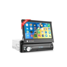 Radio auto 1DIN Android cu ecran retractabil 7", 2GB RAM/64GB, CarPlay/Android Auto