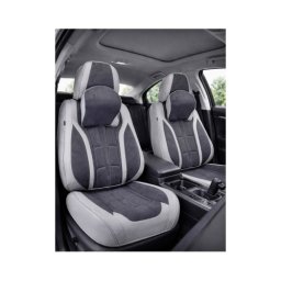 Set huse scaune auto universale Premium 9D, fata si spate, gri antracit