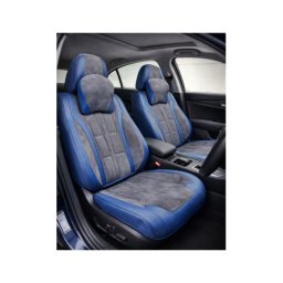 Set huse scaune auto universale 9D Premium, fractionate, albastru-gri antracit