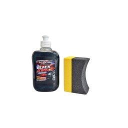 Solutie innegrit anvelope auto Black Tire concentrata 500 ml, cu burete aplicator