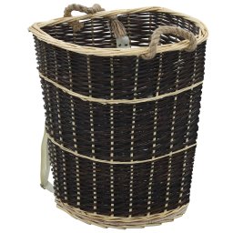 Cos lemne foc cu curele de transport natural 57x51x69 cm salcie GartenMobel Dekor